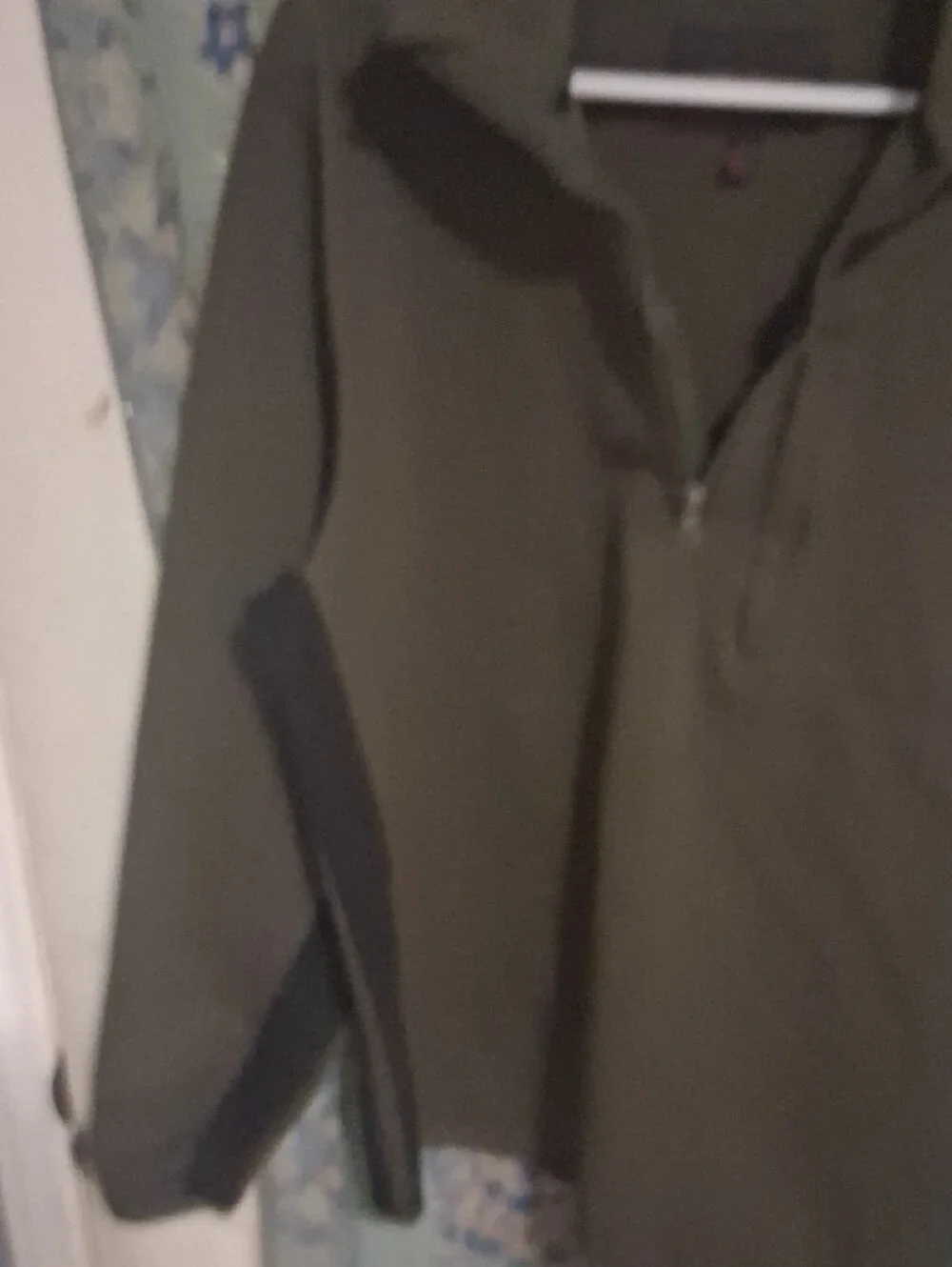 Banana Republic Olive Green Zip-Up Sweater with Dark Trim